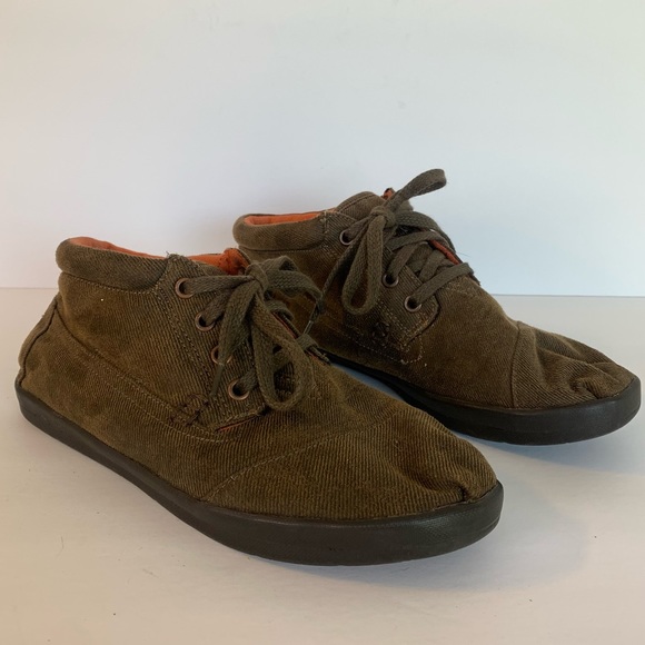 TOMS Brown Waxed Twill Highland Botas - Picture 4 of 11